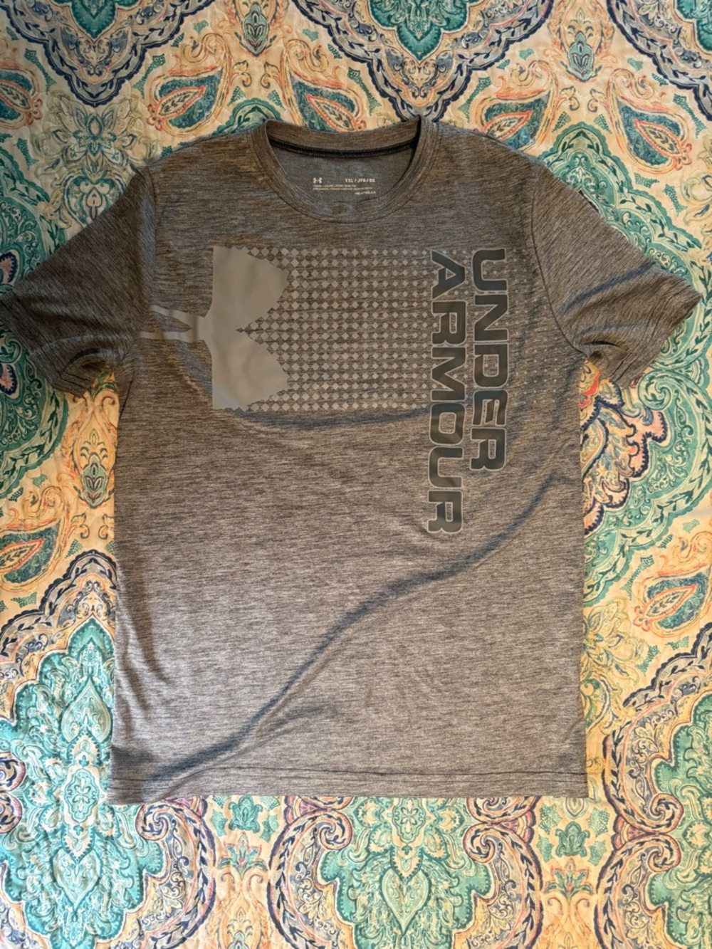 Under Armour Boy’s Heather Gray Short-Sleeve Graphic Performance Tee